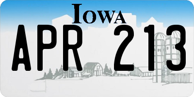 IA license plate APR213