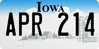 IA license plate APR214