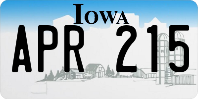 IA license plate APR215