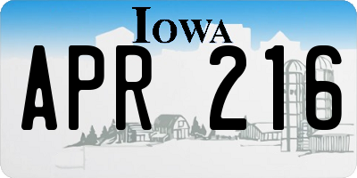 IA license plate APR216