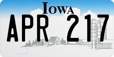 IA license plate APR217