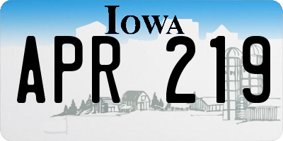 IA license plate APR219