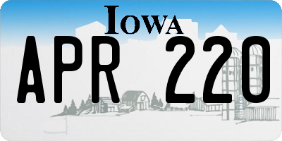 IA license plate APR220