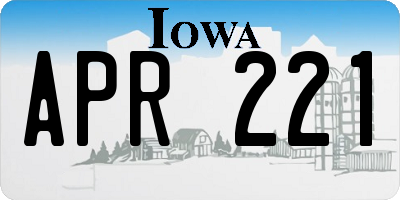 IA license plate APR221