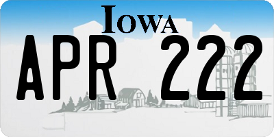 IA license plate APR222