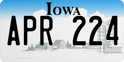 IA license plate APR224