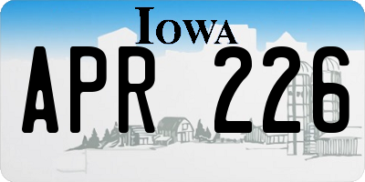 IA license plate APR226