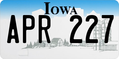 IA license plate APR227