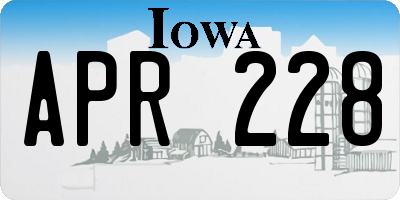 IA license plate APR228