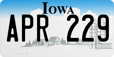 IA license plate APR229