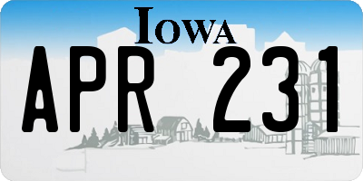 IA license plate APR231