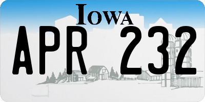 IA license plate APR232