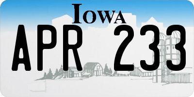 IA license plate APR233