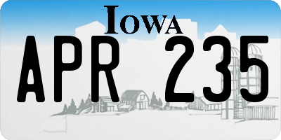 IA license plate APR235