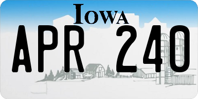 IA license plate APR240