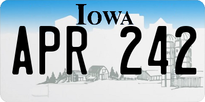 IA license plate APR242