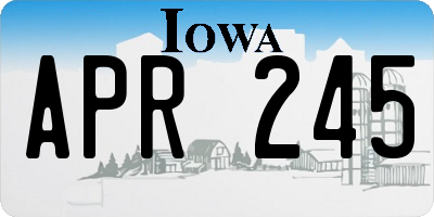 IA license plate APR245