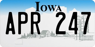 IA license plate APR247