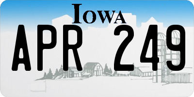 IA license plate APR249