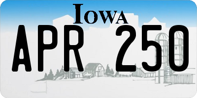 IA license plate APR250