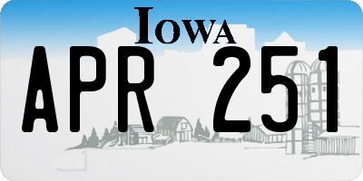 IA license plate APR251