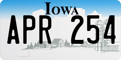 IA license plate APR254