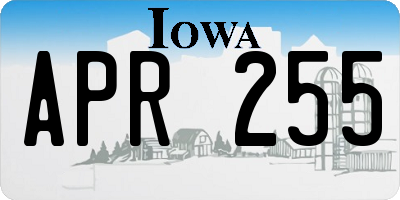 IA license plate APR255