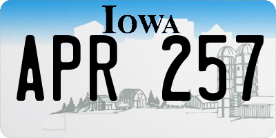 IA license plate APR257