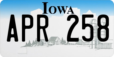 IA license plate APR258