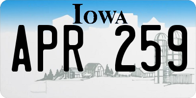 IA license plate APR259