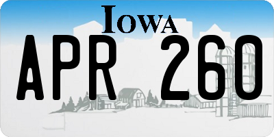 IA license plate APR260