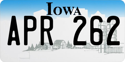 IA license plate APR262