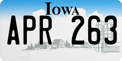 IA license plate APR263