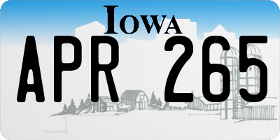 IA license plate APR265