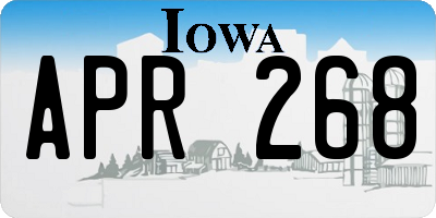 IA license plate APR268