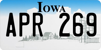 IA license plate APR269