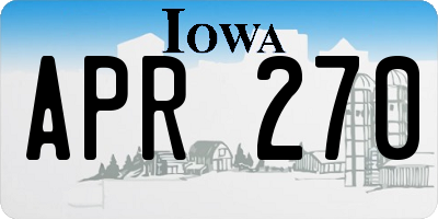 IA license plate APR270