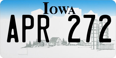 IA license plate APR272