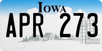IA license plate APR273
