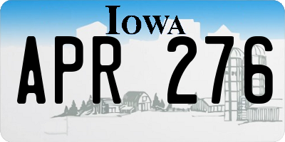 IA license plate APR276