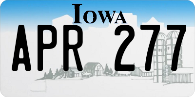 IA license plate APR277