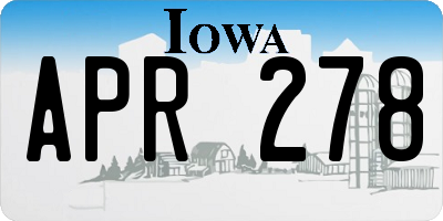 IA license plate APR278