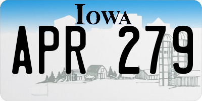IA license plate APR279