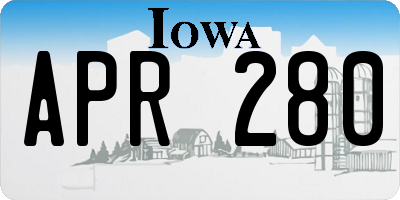 IA license plate APR280