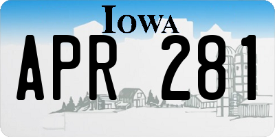IA license plate APR281