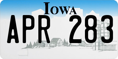 IA license plate APR283