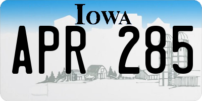 IA license plate APR285