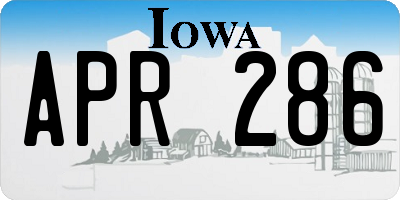 IA license plate APR286