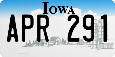 IA license plate APR291