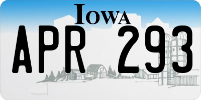 IA license plate APR293